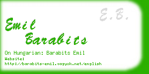 emil barabits business card